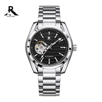 RAYZEON Herren Casual Business Uhr, Modische Leuchtende 30M Wasserdichte Stahlarmbanduhr mit Offener Mechanik