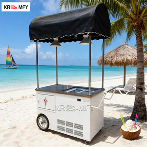 2025 New Design High-quality <b>Mini</b> Trolley Kitchen Dining Car Food Vending Cart Mobile Ice Cream Tricycle <b>Freezer</b> Fiberglass - Product Image 6