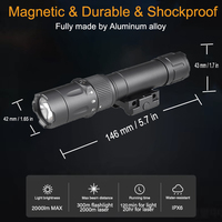 Combo laser tactique vert avec logo personnalisé lampe de poche LED interrupteur magnétique à distance rechargeable corps en aluminium utilisation d'urgence DC