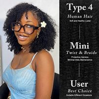 Capelli Umani Afro Kinky 4C Pre-Stirati per Mini Twist, Dreadlock, Microloc, Estensioni 100% Capelli Vergini Indiani