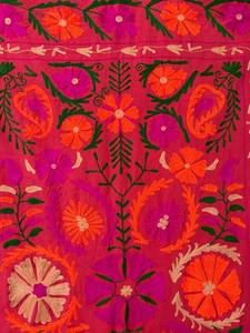 Couverture en coton Suzani brodée, drap de lit, couvre-lit, tapis mural Suzani ouzbek, décoration bohème pour la maison - Product Image 6