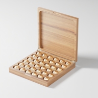 Boîte cadeau de luxe pour le Ramadan, chocolat, dattes, boîte de rangement personnalisée en noyer mat, boîte en bois recyclable avec couvercle rabattable pour chocolat