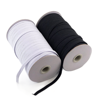 Bande élastique plate tissée jacquard en polyester/nylon personnalisée de 1/4 pouce et 1/8 pouce pour accessoires vestimentaires et textiles de maison