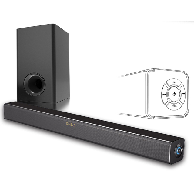 2.1ch for Bt 4.2 Sound Bar with Subwoofer Multi Audio Player Soundbar for TV Blue Tooth Soundbar