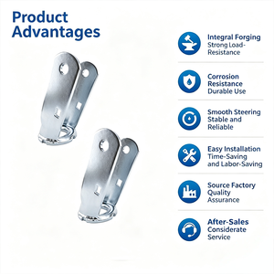 Supports de roulettes pivotantes robustes de 6 et 8 pouces en acier au carbone galvanisé, type <span class=keywords><strong>fourche</strong></span>, pour remplacement sur chariot industriel - Product Image 3