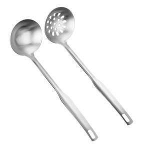 Juego de cucharas para olla caliente de acero inoxidable 304, cuchara espesa para sopa, colador, cuchara multiusos para cocinar, utensilio de cocina - Product Image 5