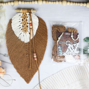Hand DIY Woven Leaf Tapestry <strong>Macrame</strong> <strong>Kit</strong> with Tutorial <strong>for</strong> <strong>Beginners</strong> Wholesale Crafts Woven <strong>Kit</strong> <strong>for</strong> Home Decoration Wall Hanging - Product Image 3