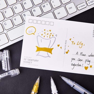 LISI Stylos à gel d'art à pointe fine <span class=keywords><strong>Encre</strong></span> blanche/argent/or pour papier noir Set pour dessin - Product Image 3
