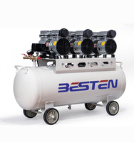 Meilleur compresseur d'air à piston silencieux sans huile 3.55 kW AC110V/60Hz 220V/50Hz/60Hz pour le travail du bois Roulement de moteur 550W-pour un usage domestique