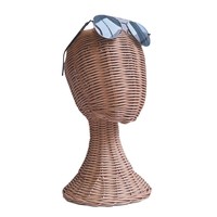 Nouveau présentoir créatif en rotin pour chapeaux avec support tête de mannequin pour lunettes et foulards, usage adulte, fabriqué en Chine