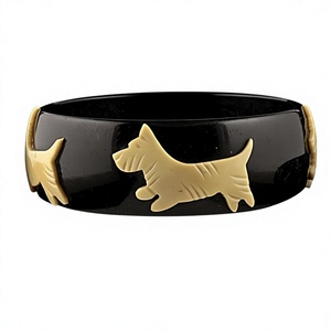 Classic Acrylic Resin Bangle <b>Dog</b> Pattern <b>Ceramic</b> Handmade Trendy Premium Best Quality Stylish Unisex Jewelry Party Wedding Gifts - Product Image 1