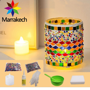 Diy פסיפס זכוכית מנורת לילה אור מנורת מרקראך קישוט פסיפס ואפס מנורת דיזי בית ערכת הבית - Product Image 1