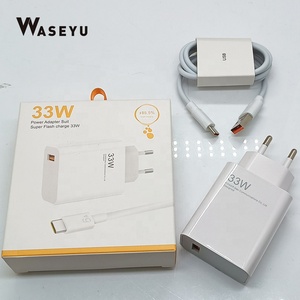 ชุดอุปกรณ์ชาร์จไฟ 2 in 1 แบบ EU US พร้อมปลั๊ก USB กำลังไฟ 33W ชาร์จเร็วสำหรับใช้ในบ้าน พร้อมสาย USB Type-C แบบ PVC 2.4A สำหรับ <span class=keywords><strong>Xiaomi</strong></span> Redmi <span class=keywords><strong>Mi</strong></span> 17 Pro Max - Product Image 2