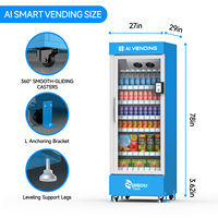 Máquina Expendedora Comercial de Bebidas y Aperitivos con Gestión Basada en la Nube, SDK 5G/Wi-Fi, Acero Inoxidable, Refrigeración por Compresor