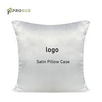 Prosub Wholesale 16In Sublimation Blanks Pillow Case Custom Print Logo 40x40CM White Cushion Cover Sublimation Satin Pillow Case