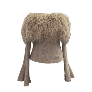 Camiseta Corta de Algodón para Mujer, Ajustada, con Mangas Abullonadas, sin Tirantes, Sexy y Elegante, para Otoño, Marca <span class=keywords><strong>ZONA</strong></span> - Product Image 4