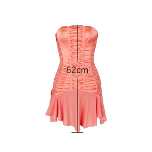 Mini vestido de baile sin espalda con cordones a la moda para mujer, minivestido sin tirantes con cremallera <span class=keywords><strong>invisible</strong></span> y forro de satén para mujer - Product Image 6
