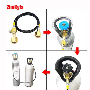 CO2 Refill Station with 1.5m Black Hose Bleed Valve <b>Pneumatic</b> <b>Tools</b> Adapter for Charging Without Pressure Gauge - Product Image 6