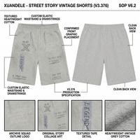 Shorts Streetwear Homme en Gros, Effet Délavé, Logo Personnalisé, Imprimé Numérique, Coupe Ample, en Molleton Épais French Terry