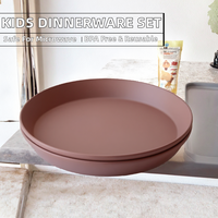 Assiettes Modernes pour Enfants |   Ensemble de vaisselle 2 |   Silicone réutilisable sans BPA |   Motif uni |   Compatible lave-vaisselle et micro-ondes |   Fabriqué