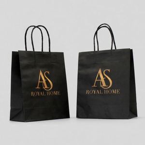 ถุงกระดาษคราฟท์สีดำ น้ำตาล ขาว สำหรับบรรจุภัณฑ์อาหาร เสื้อผ้า ของขวัญ ช้อปปิ้ง ซื้อกลับบ้าน พิมพ์โลโก้ตามสั่ง ขายส่ง รีไซเคิลได้ - Product Image 5