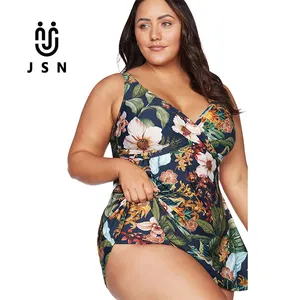 JSN Woman bathing suit swimsuit big size full coverage plus size swimwear bikini for fat women