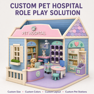 Maison de jeu personnalisée pour enfants, <span class=keywords><strong>en</strong></span> forme de clinique vétérinaire, avec rembourrage doux, incluant des stations d'examen vétérinaire, de <span class=keywords><strong>pharmacie</strong></span> et de toilettage pour animaux, pour les crèches et les écoles maternelles - Product Image 5