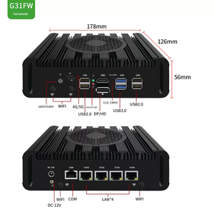 มินิพีซีอุตสาหกรรมไร้พัดลม BKHD N150 4 LAN 2.5G Intel I226V DDR5 4G 5G IoT Edge Gateway - Product Image 1