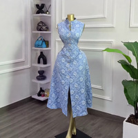 Robe décontractée européenne et américaine pour femme, nouvelle collection été 2026, à motif floral, coupe ajustée, sans manches, fendue et respirante