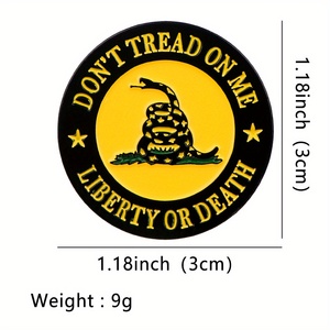 Pin de Solapa Personalizado de Aleación de Zinc con la Bandera de Gadsden de Libertad o <span class=keywords><strong>Muerte</strong></span>, Insignia Patriótica - Product Image 4