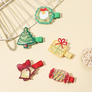 Barrettes à <span class=keywords><strong>cheveux</strong></span> de Noël style bonbon, couleur bonbon, luxe, pour enfants, princesses, épingles à <span class=keywords><strong>cheveux</strong></span> exquises et tendance pour filles - Product Image 1