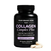 Capsules de complexe multi-collagène types I/II/III/V/X, matière première composée mixte, emballage personnalisé disponible