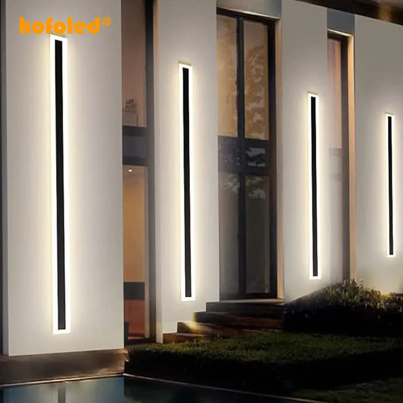 Nordic Led Strip Linear waterproof outdoor Wall Lamp gate Hotel Exterior garden IP65 led wall lamp outdoor wall light