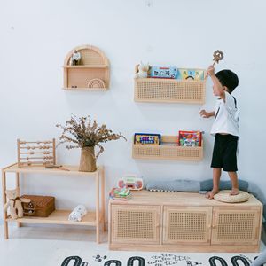 Estantería de ratán creativa de estilo moderno para niños, exhibición de <span class=keywords><strong>libros</strong></span> de imágenes de <span class=keywords><strong>pared</strong></span> de estilo nórdico para niños en estudios de guardería - Product Image 5