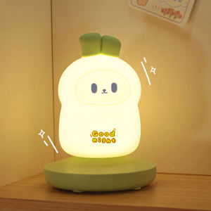 Veilleuse Lapin Mignon pour Enfants, Lampe de Nuit en Silicone LED Rechargeable pour Bébé, Lampe de Chevet Adorable pour Chambre d'Enfant - Product Image 2