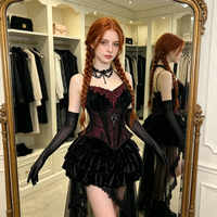 Robe Corset Gothique en Velours pour Filles, Style Lolita avec Traîne, Costume de Cosplay Anime pour Enfants pour Fête d'Halloween et Spectacle