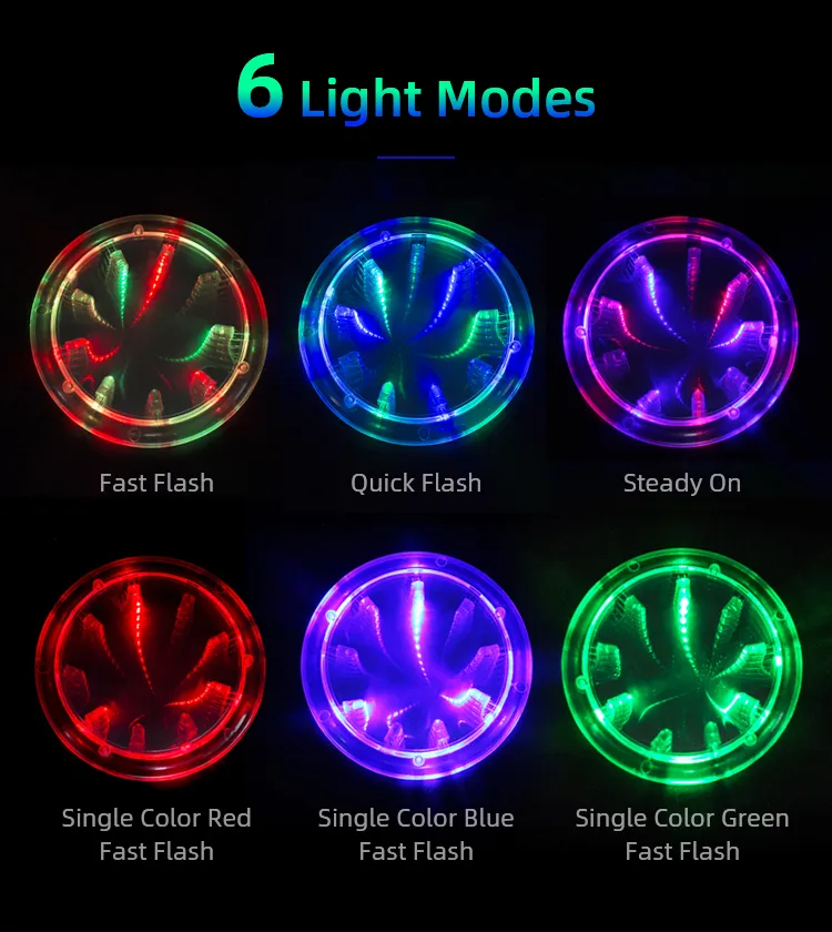 円形LED コースター　機能 確認 USB 充電式 光る LED コースター ON/OFFスイッチつき 光センサー