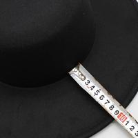 Chapeau Fedora Pork Pie en feutre noir et blanc à large bord pour femmes et hommes, style occidental, vente en gros