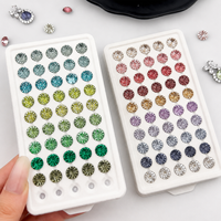 Grosir Pabrik Rhinestone Kaca Bulat 8mm Sun Fire Cut Flatback untuk Hiasan Liontin, Kerajinan Kuku, Perhiasan DIY