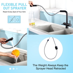 Filter Water Stainless Steel Wholesale 3 Way Kitchen Faucet Black - Product Image 5