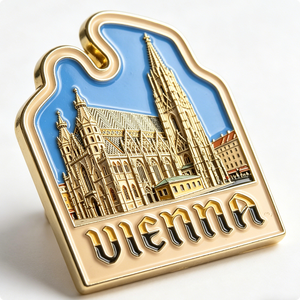 Pin Esmaltado de la Catedral de San Esteban de Viena - Chapado en Oro, Metal con Impresión UV, Souvenir de Viaje para el Día del Padre - Product Image 3
