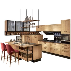 Mueble de Cocina Modular Clásico con Fregadero, Grifo, Taburete Deslizante, <span class=keywords><strong>Pequeño</strong></span>, Económico, Listo para Instalar - Product Image 1
