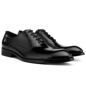 Oxfords pour hommes en cuir véritable de qualité supérieure, fabriqués à la main, à trois coutures, style business décontracté, formel, à lacets - Product Image 5