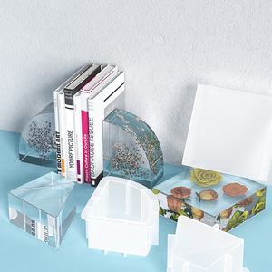 DM319 3D เรขาคณิต Trapezoidal สแควร์ Sector Bookend ซิลิโคนแม่พิมพ์ Geode หนังสือจัดระเบียบอีพ็อกซี่ Resina แม่พิมพ์สำหรับประดับส่วนบุคคล - Product Image 3