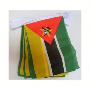 Wholesale Hot Sales Mozambique Mozambican Bunting String <b>Flag</b> 5.5'' X 8'' Hot Trimming for National Campaign Decoration - Product Image 1