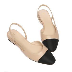 <span class=keywords><strong>Scarpe</strong></span> Slingback di Alta Qualità per Donne, <span class=keywords><strong>Scarpe</strong></span> Nude con Cinturino Posteriore, Punta Chiusa, <span class=keywords><strong>Tacco</strong></span> Basso Bicolore, Eleganti per Ufficio e Cerimonie - Product Image 3