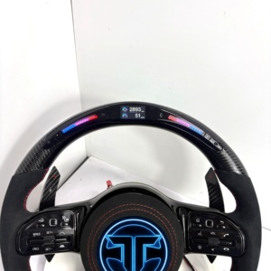 Volante de Fibra de Carbono para <span class=keywords><strong>Mercedes</strong></span> Benz AMG, Compatible con los Modelos W117, W176, W177, W203, W204, W205, W211, W212, W213, W218, C43, C63, C200, C300 - Product Image 4