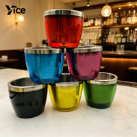 Seau à glace en métal à double paroi de 750 ml, refroidisseur de vin de 25 oz, refroidisseur de bouteilles, bac à boissons à double couche