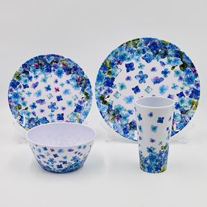 Vente en gros de bols à soupe en mélamine à bas prix, 4 pièces, avec imprimé bleu à pois - Product Image 6