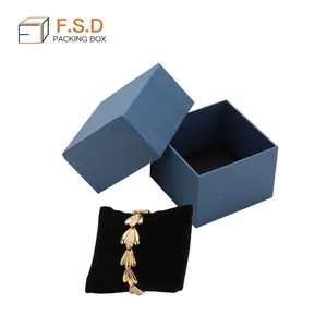 الصين الأكثر مبيعاً شعار مخصص حزمة فاخرة صندوق مجوهرات ورقي صندوق مجوهرات خاتم قلادة سوار مربع